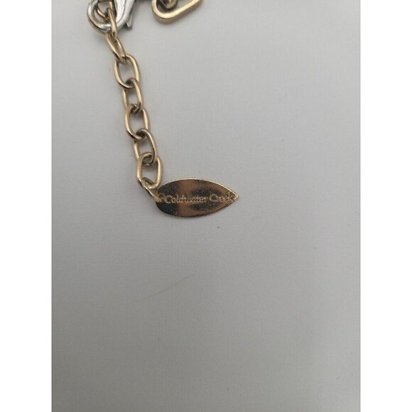 Coldwater Creek Necklace Smokey Round Crystal Links Gold Tone Long Chain 22" VTG - Picture 5 of 6